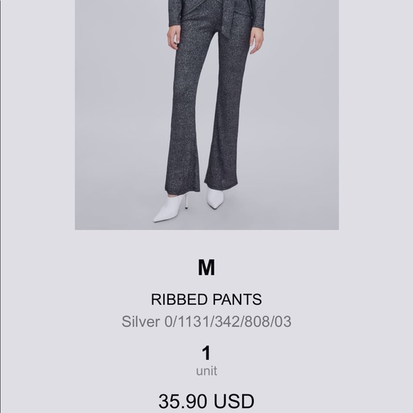 Zara ribbed knit pants - Picture 2 of 2